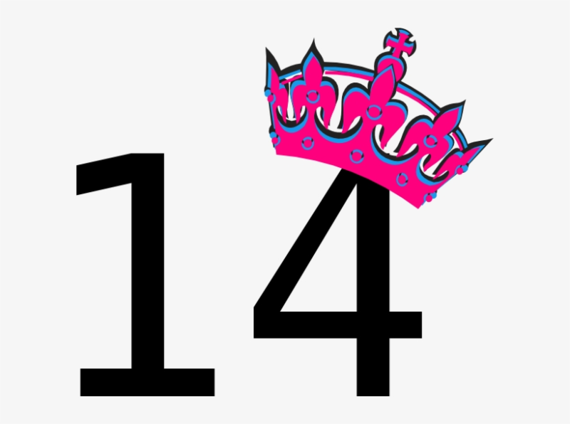 Цифра 14 на прозрачном фоне