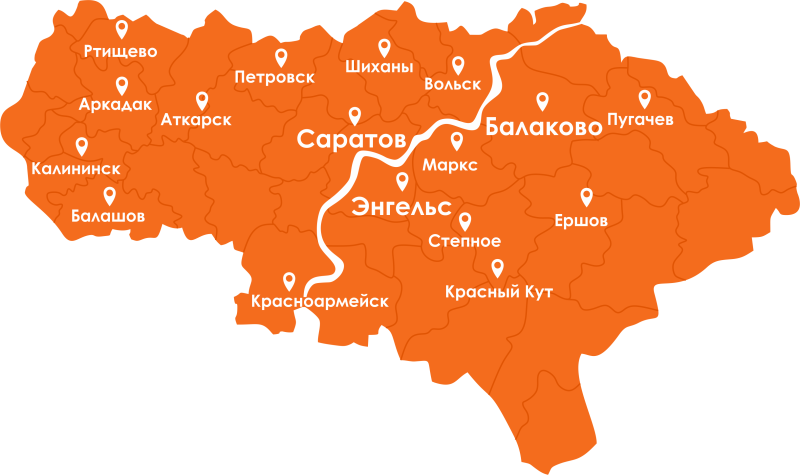 Карта Саратова и Саратовской области