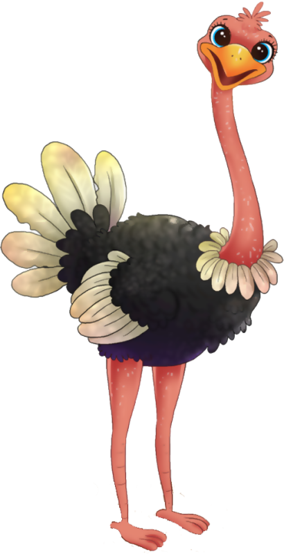 Страус мультяшный