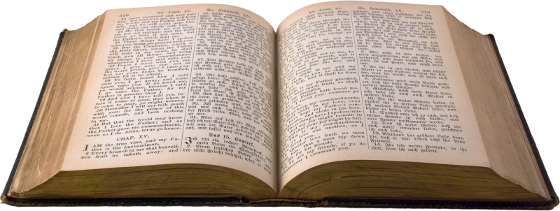Открытые книги на прозрачном фоне