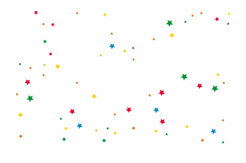 Разноцветные звезды на прозрачном фоне