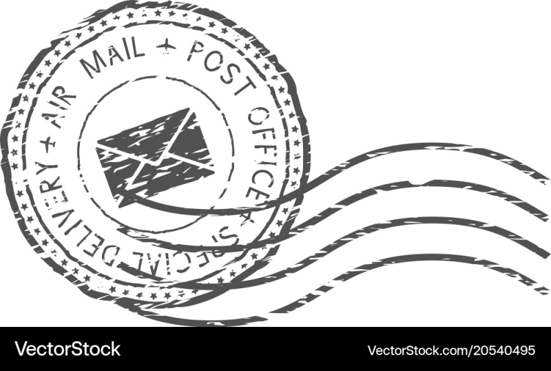 Штамп почтовый на белом фоне