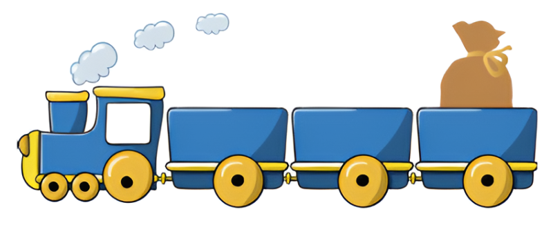 Паровоз с вагонами