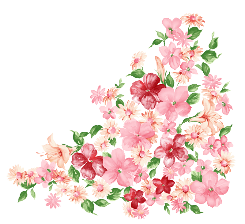 Цветочки на прозрачном фоне