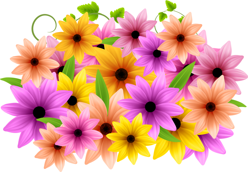 Цветочки на прозрачном фоне