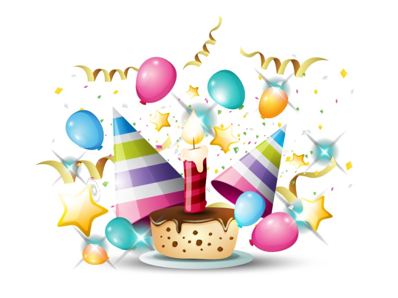 Торт праздничный на прозрачном фоне