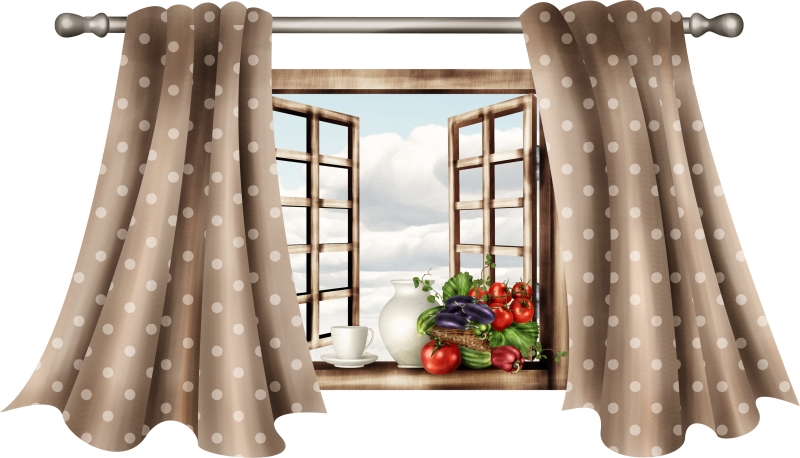 Окно со шторами для фотошопа