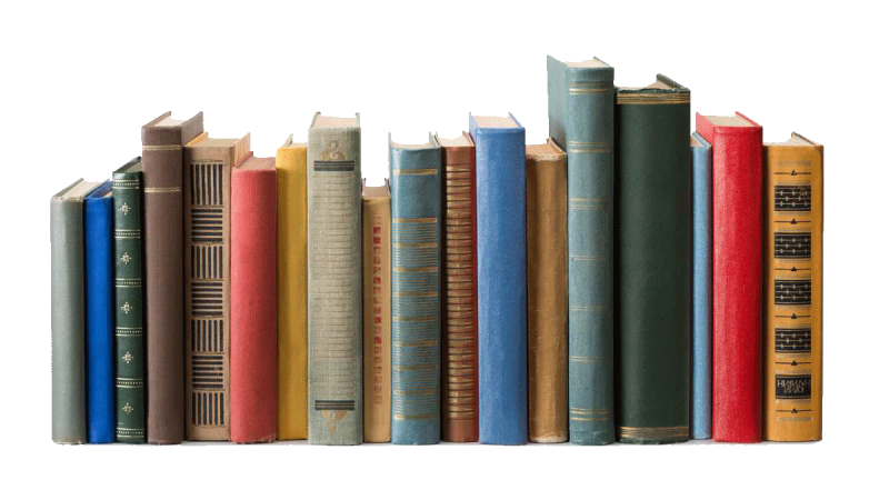 Стопка книг на полке