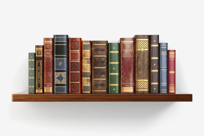 Книжная полка с книгами