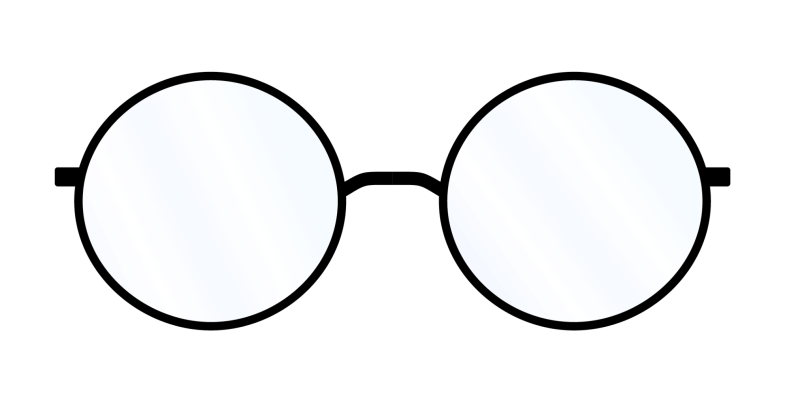 Круглые очки на прозрачном фоне