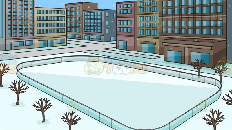 Каток нарисованный без людей