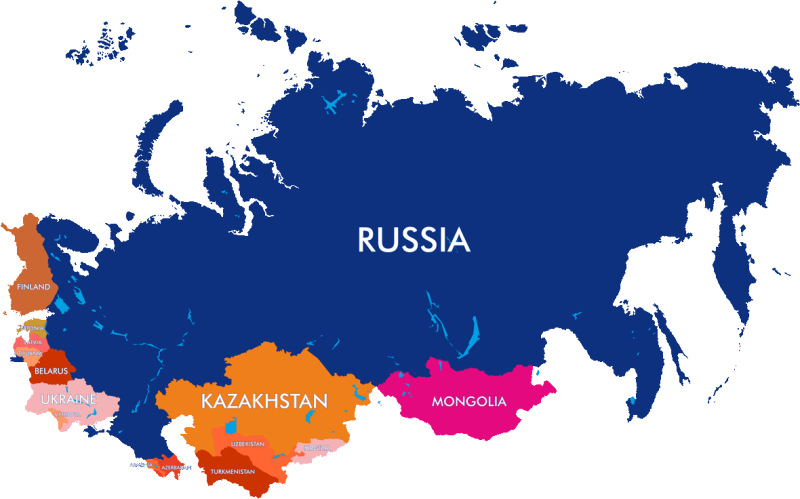 Государства СНГ на карте