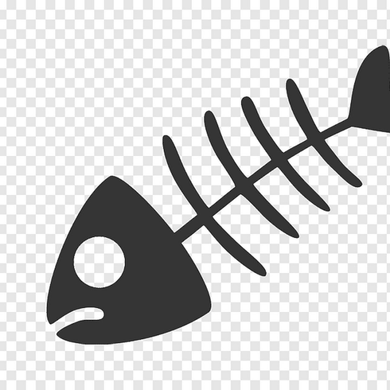 Скелет рыбы трафарет