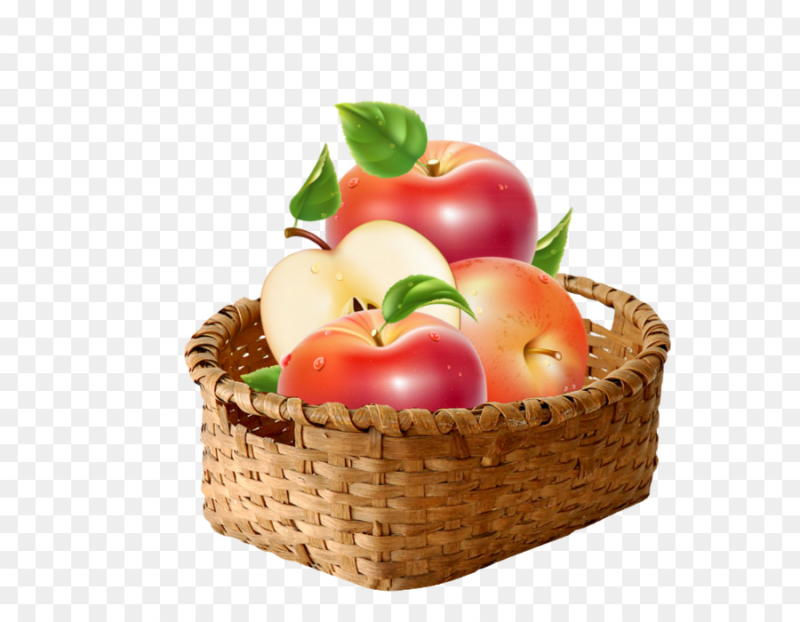 Корзина с яблоками для детей