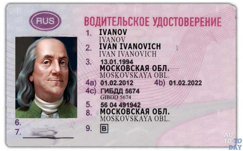 Удостоверение водителя