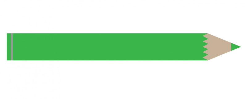 Зеленый карандаш на прозрачном фоне