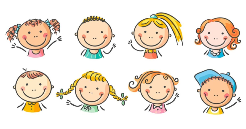 Веселые мордашки детей