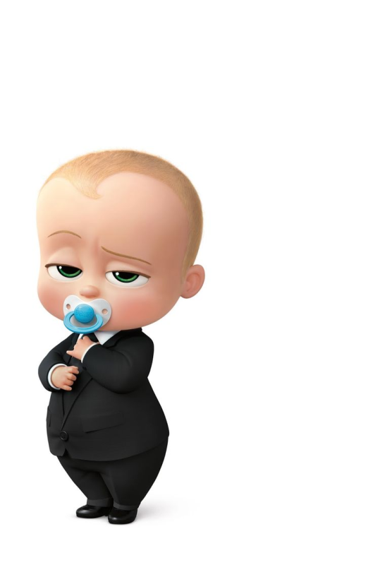 Босс-молокосос на белом фоне