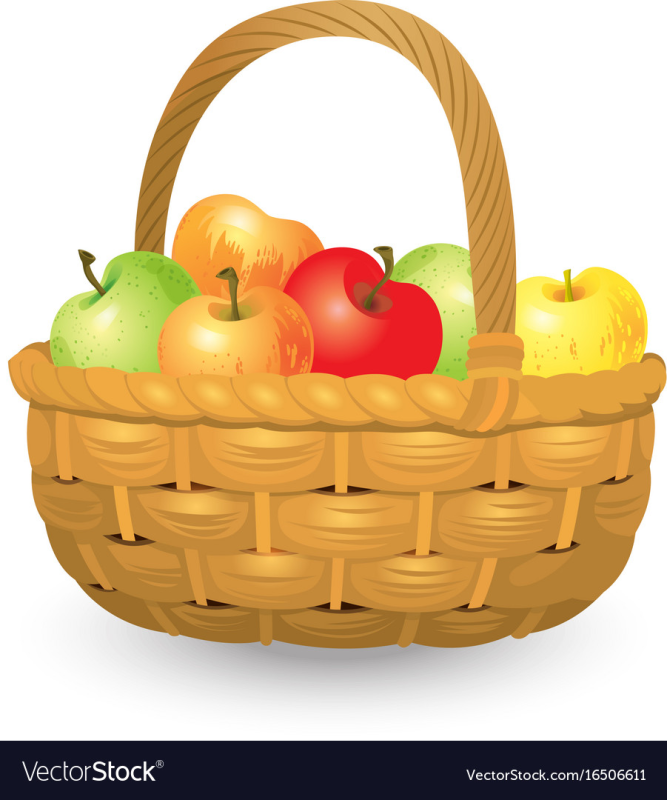 Плетеная корзинка яблоком