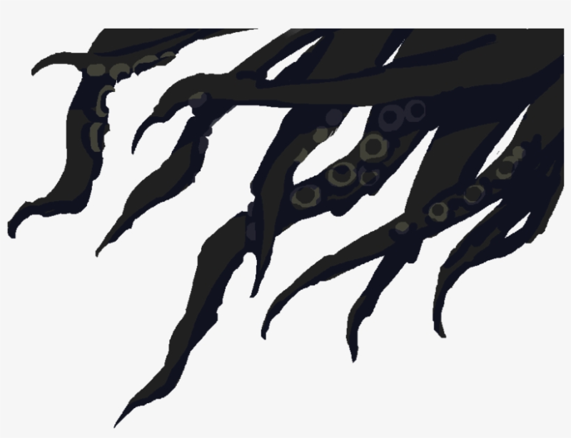 Черные щупальца на белом фоне