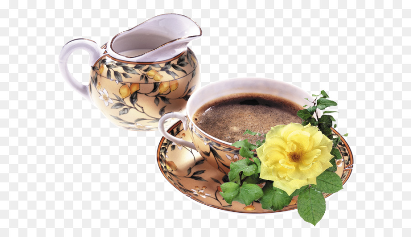 Красивая чашка кофе на прозрачном фоне