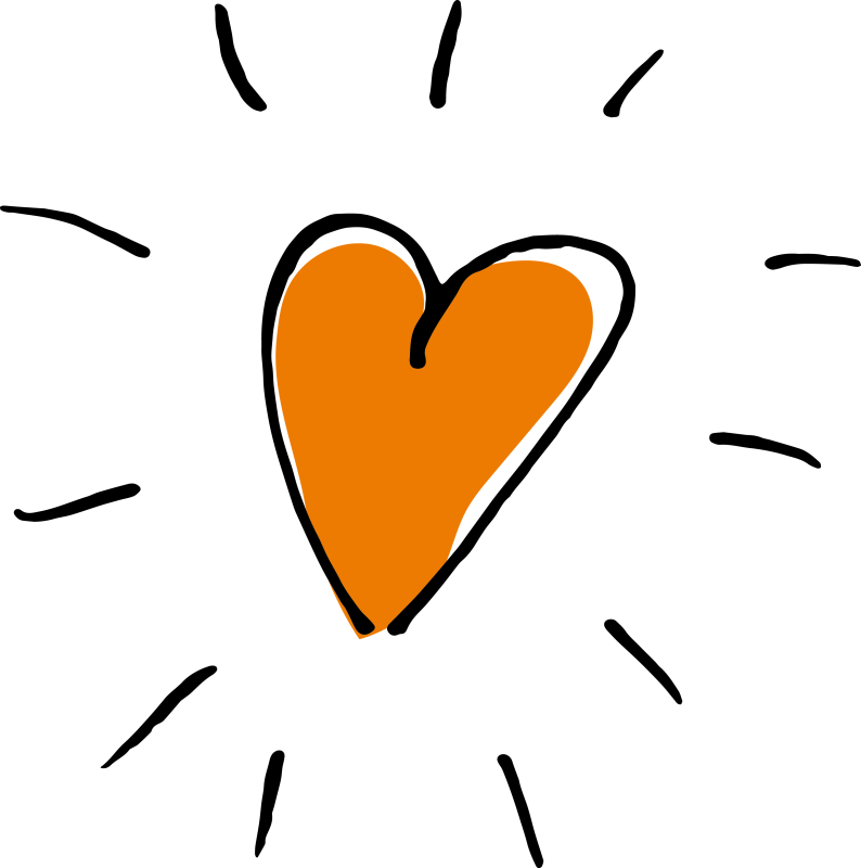 Оранжевое сердечко смайлик