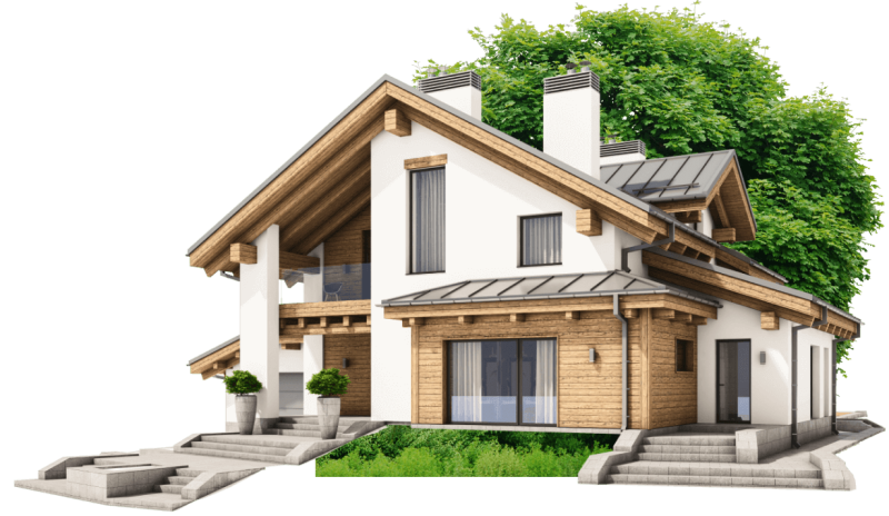 Коттедж на белом фоне