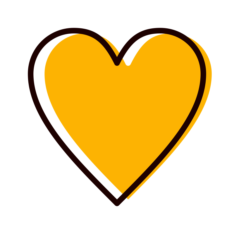 Желтые сердечки на прозрачном фоне