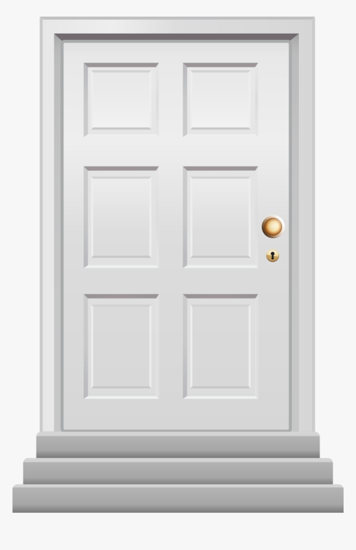 Стальная дверь на прозрачном фоне