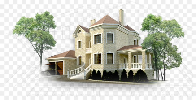 Красивый дом на белом фоне