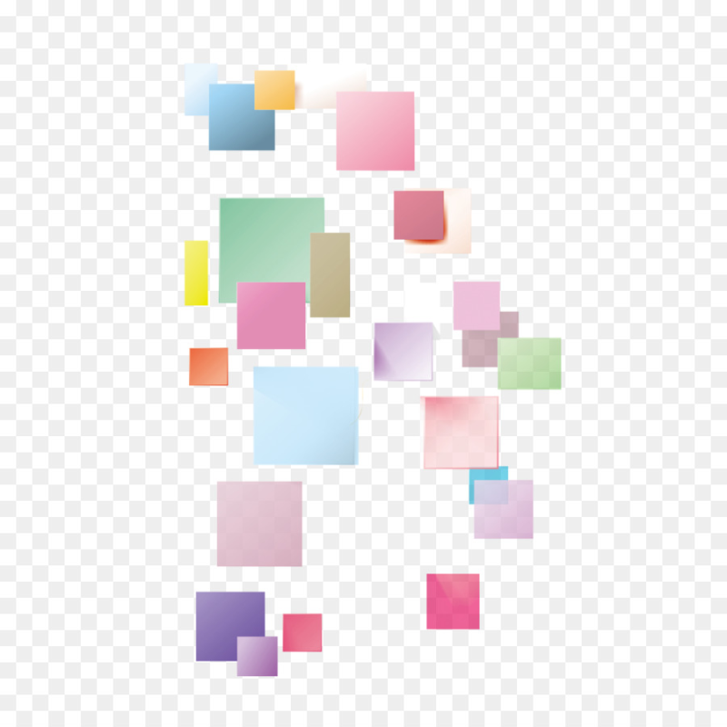 Разноцветные квадраты на прозрачном фоне