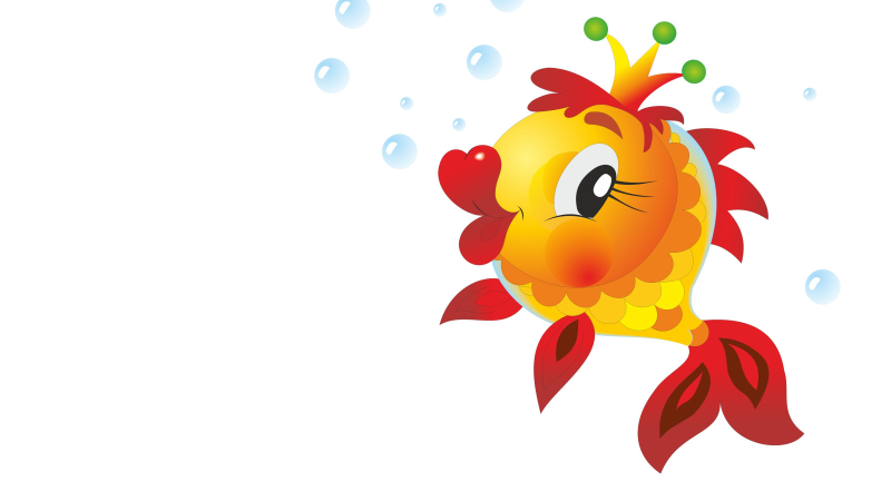 Золотая рыбка мультяшная