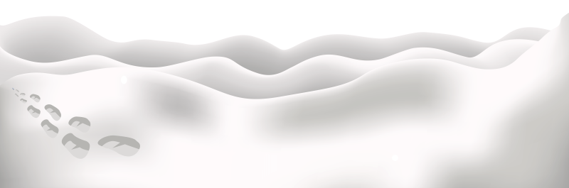 Снежные сугробы на прозрачном фоне