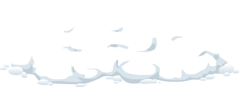 Сугробы снега на прозрачном фоне