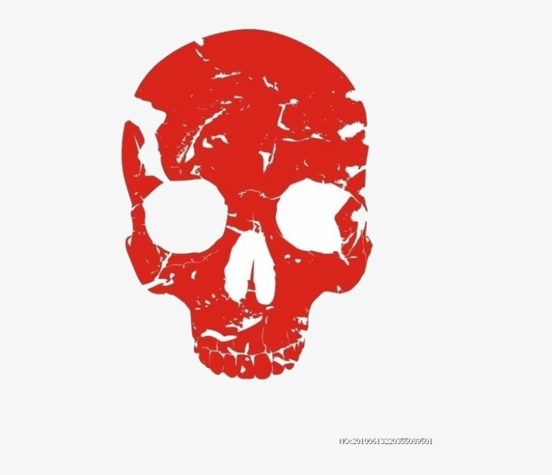 Белый череп на Красном фоне
