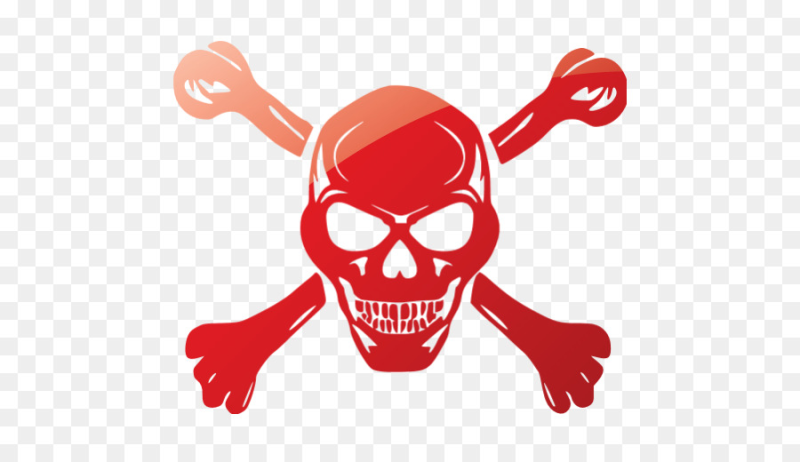 Череп и кости красные