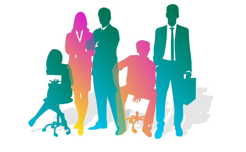 Силуэт группы людей