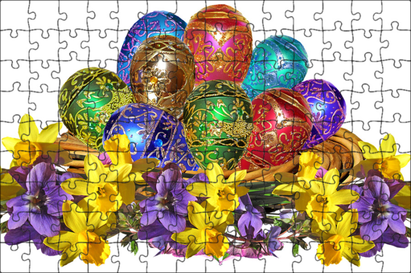 Пасхальные яйца на прозрачном фоне