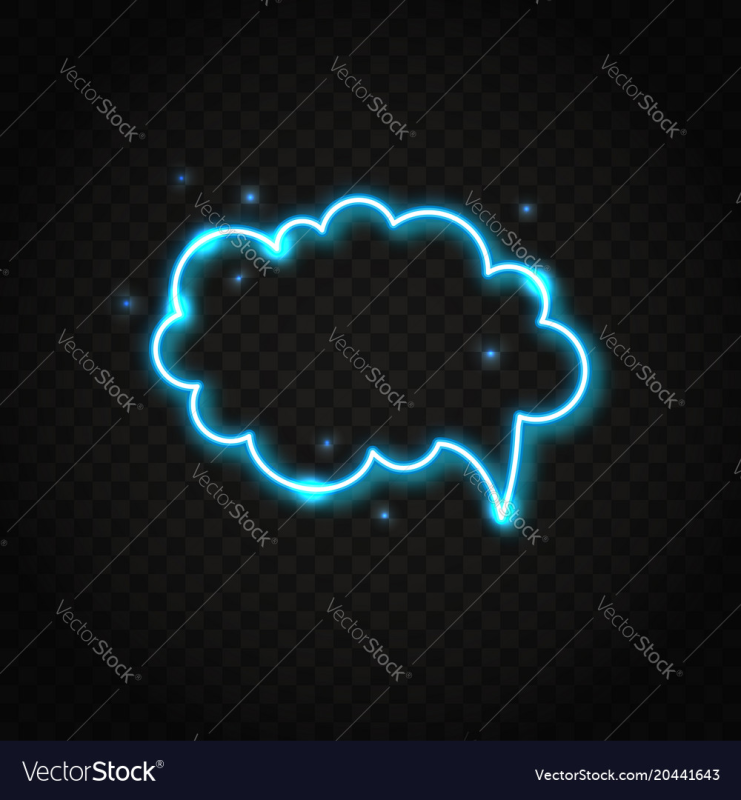 Облако неон без фона