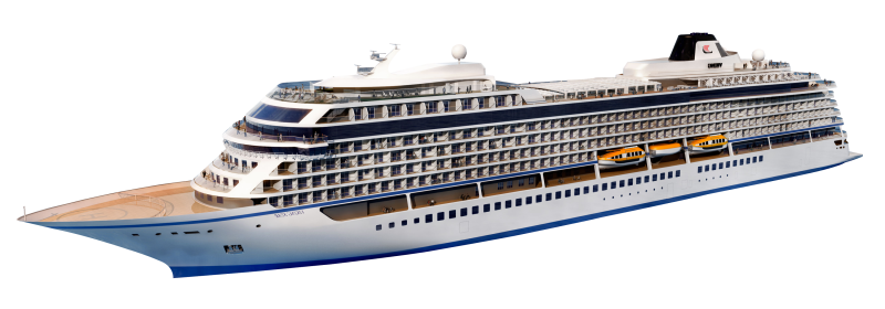 Пассажирский корабль на белом фоне