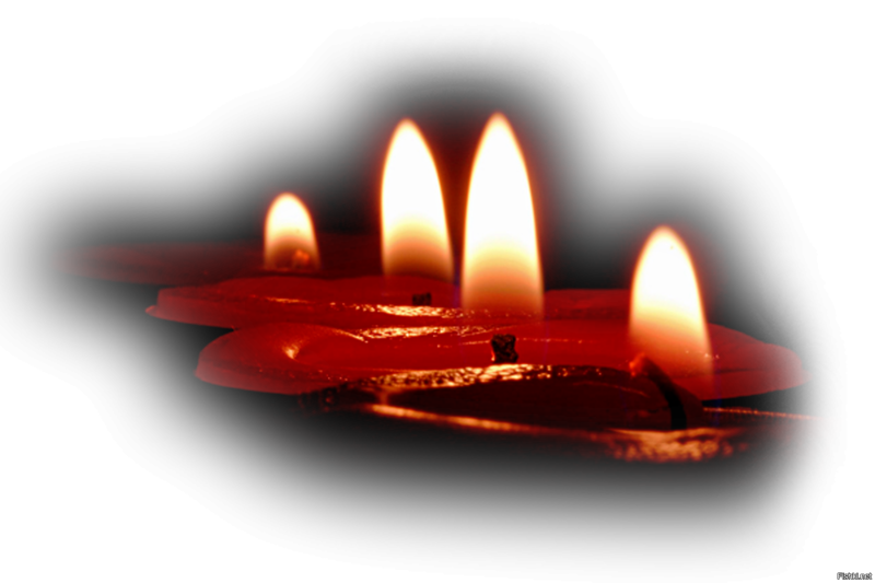 Траурная свеча на прозрачном фоне