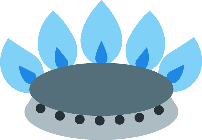 Газовая конфорка на прозрачном фоне