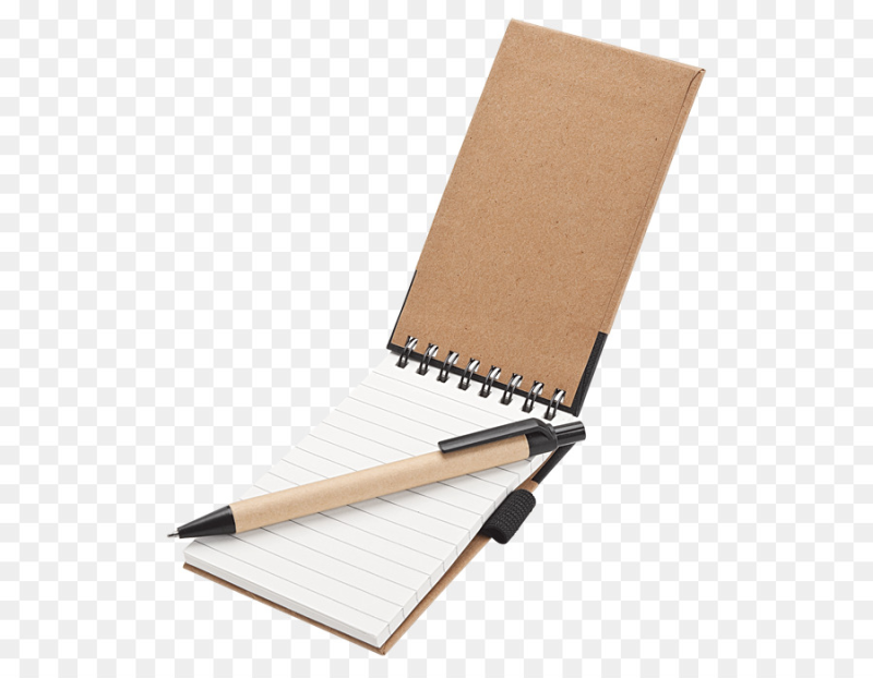 Блокнот с ручкой на прозрачном фоне