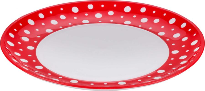 Тарелка горошек д260мм бело-голубая