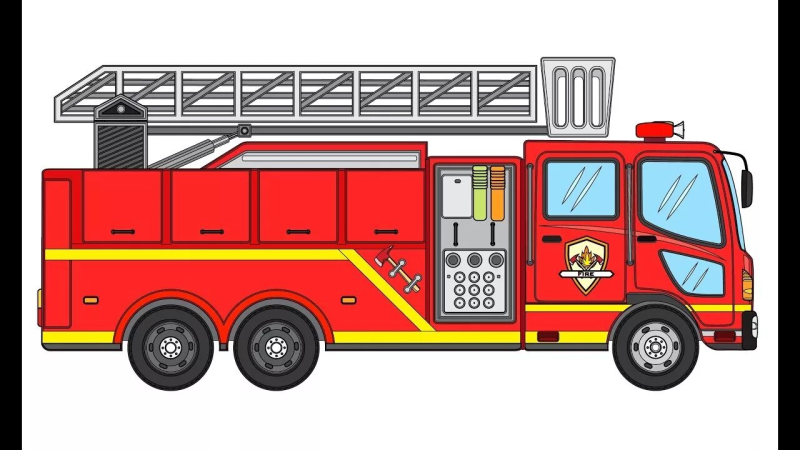 Пожарная машина мультяшная