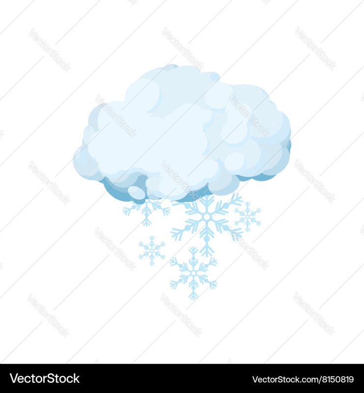 Тучка со снегом без фона