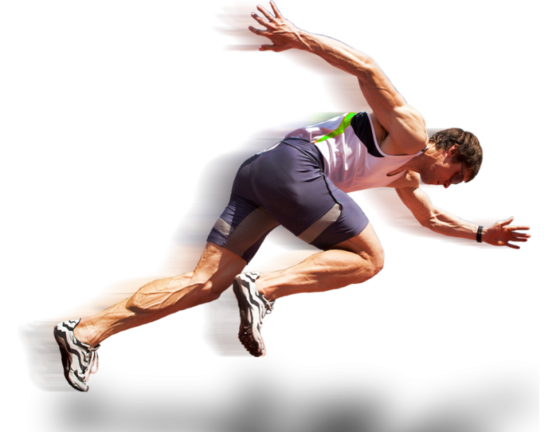 Спортсмен бежит