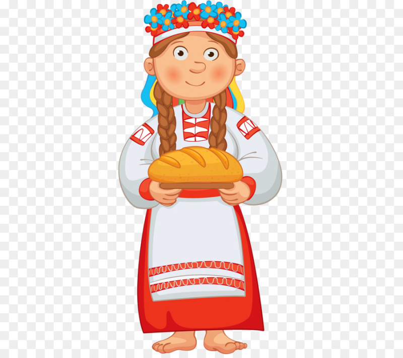 Женщина с караваем мультяшка