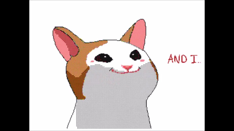 Кот открывает рот