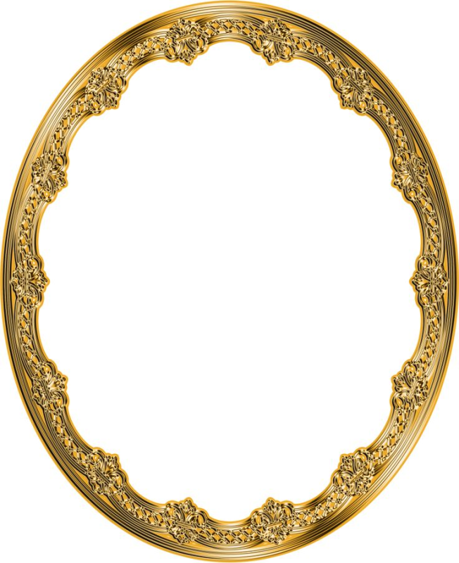 Рамка золото овальная